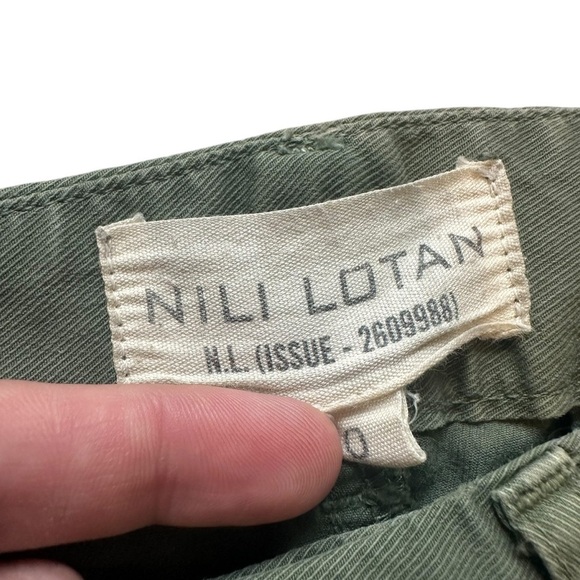 Nili Lotan Pants Green Cotton Low Rise Straight Leg Cropped Size 0 Extra Small - Picture 6 of 7
